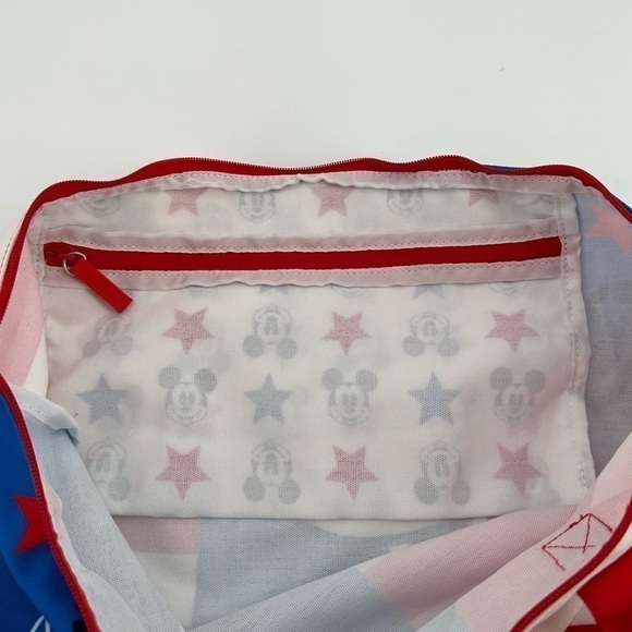 DISNEY Mickey Mouse American Flag Canvas Tote Bag Like New - Picture 5 of 13